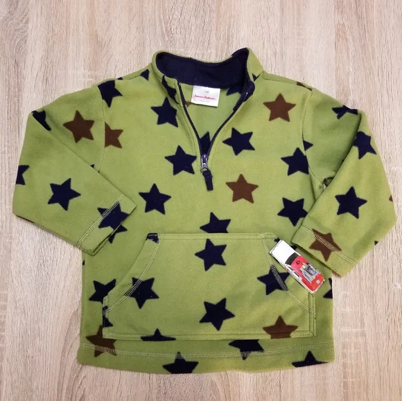 2010 vguc Hanna Andersson 100 4T green-zip star fleece WARM with YKK zipper - Picture 8 of 8